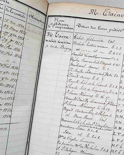 Page d’un registre de prêt de la BIS