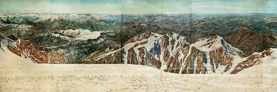 Fresque représentant les Alpes