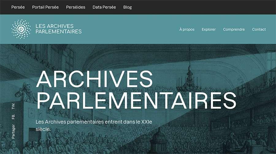 Page d’accueil du site Archives parlementaires