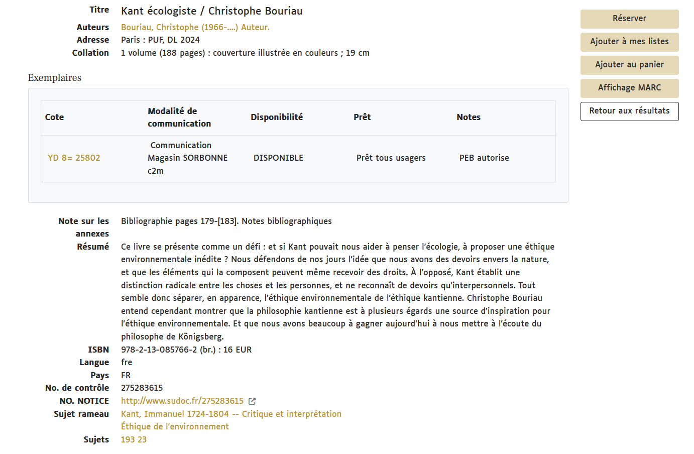 capture écran catalogue