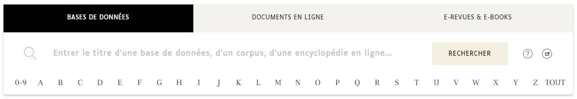 Barre de recherche du portail des ressources électroniques