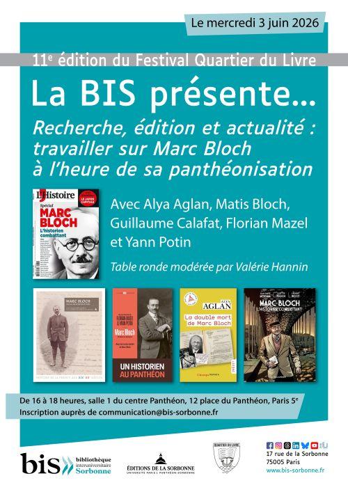 Affiche de la séance de La BIS présente... consacrée à Marc Bloch