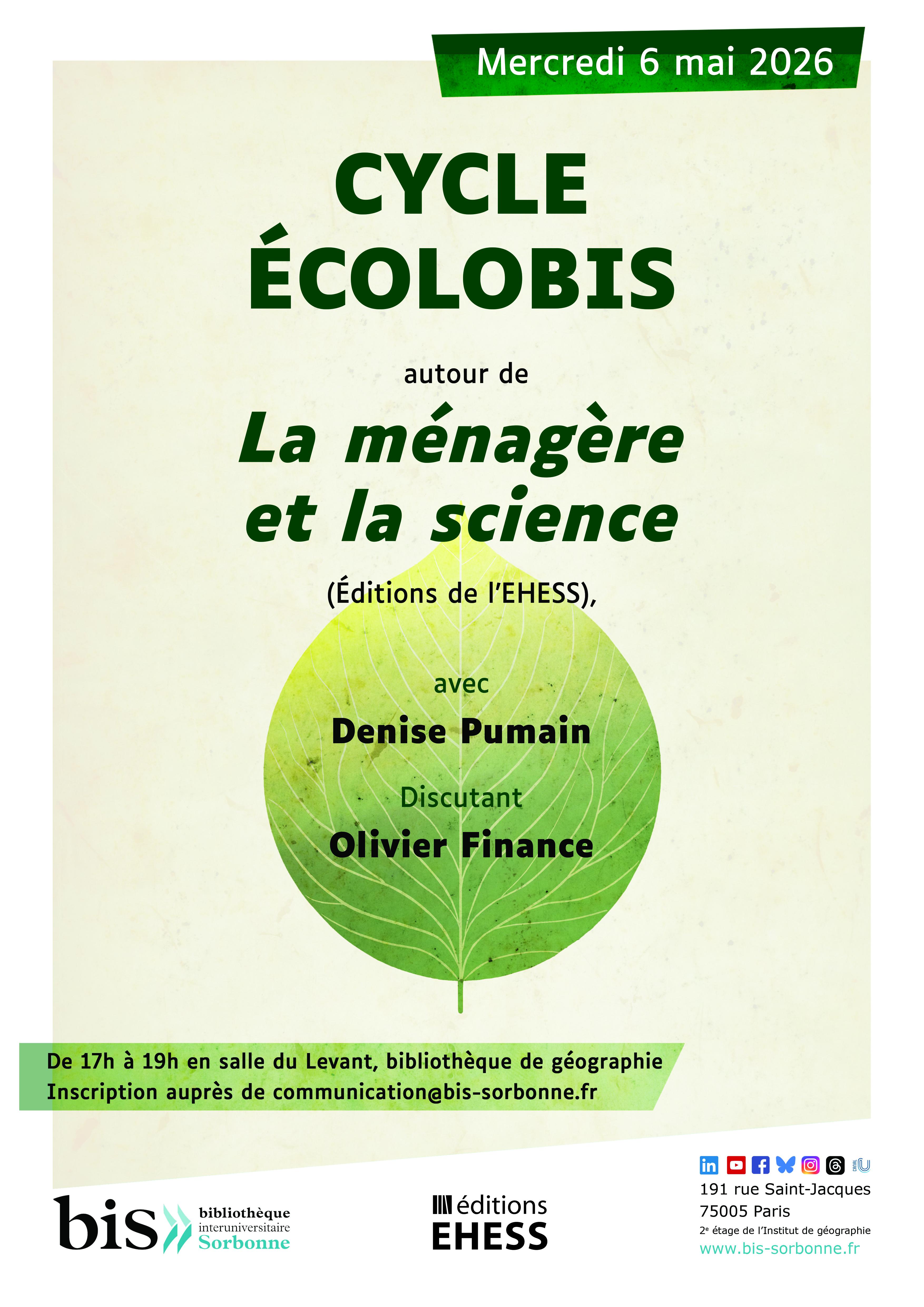 Affiche de la séance ÉcoloBIS du 6 mai 2026