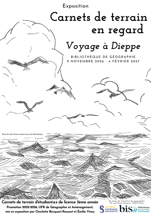 Affiche de l'expo "Carnets de terrain en regard"